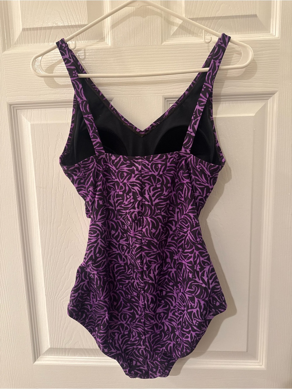 Speedo Purple Leaf-Print One-Piece Swimsuit - Picture 9 of 9